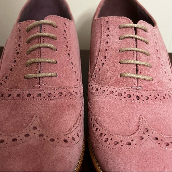 NWOT Barker Freya - Pink Suede Women Oxford Brogue Shoe - Picture 6 of 15